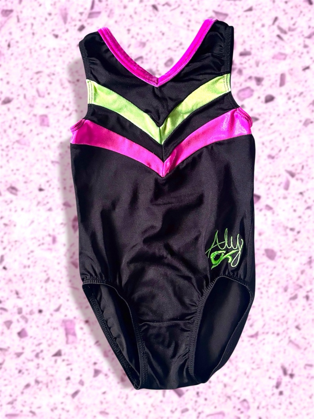 GK Elite Aly Raisman Foil Leotard | CM Child Medium | Retired Signature Line